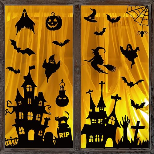 Castle and Graveyard Window Clings, 6 Sheets