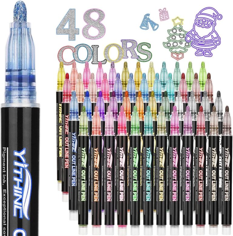 Set of 48 metallic outline markers