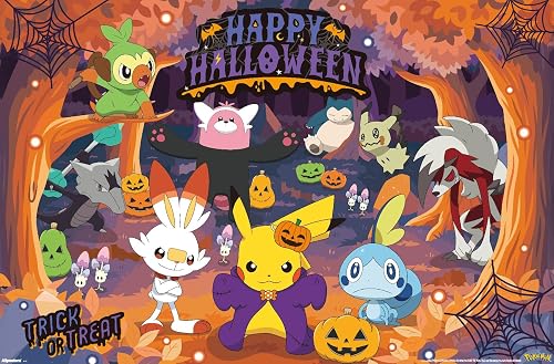 Pokemon Halloween Forest Wall Poster