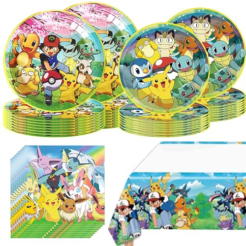 Pokemon Party Tableware, 20 Plates and 20 Napkins
