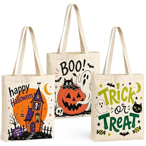 Reusable Halloween Totes, 3 Pack