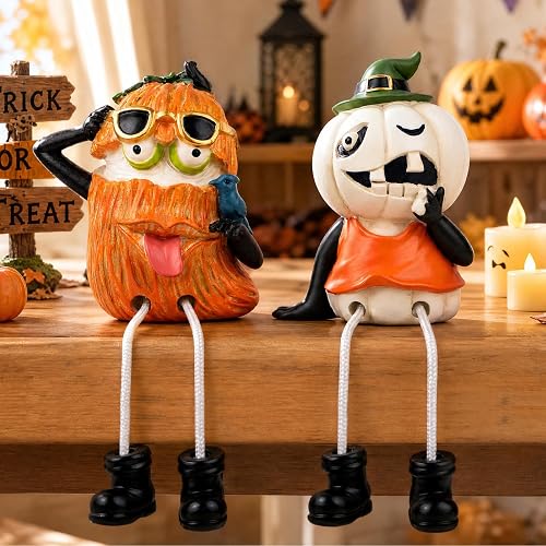 Pumpkin Shelf Sitter Figurines, Set of 2