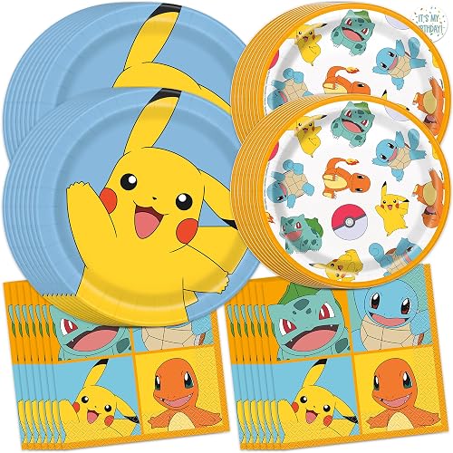 Pokemon Plates and Napkins for 16