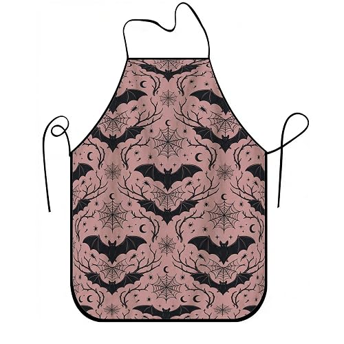 Pink Bats Halloween Apron