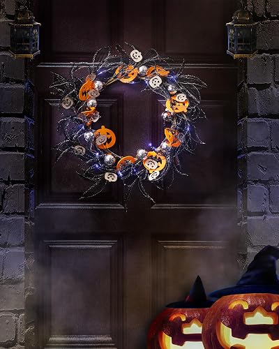 20 Inch Lighted Halloween Wreath