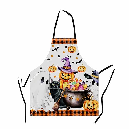 Cat and Cauldron Halloween Apron