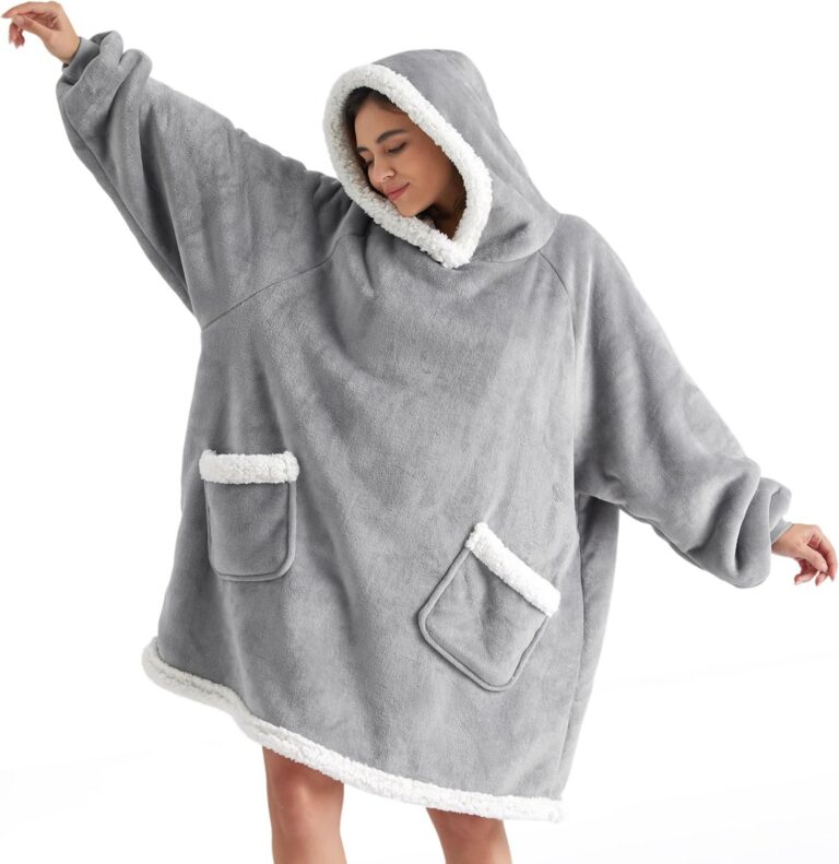 Bedsure wearable sherpa blanket hoodie