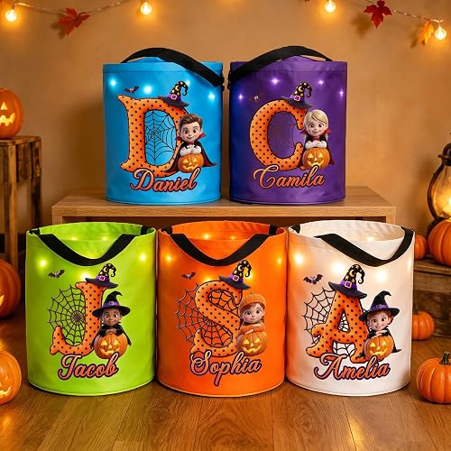 Personalized Light Up Trick-or-Treat Bucket