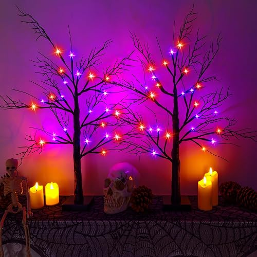 24 Inch Lighted Spooky Trees, 2 Pack