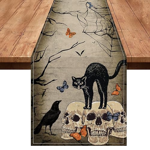 Black Cat Table Runner, 72 Inches