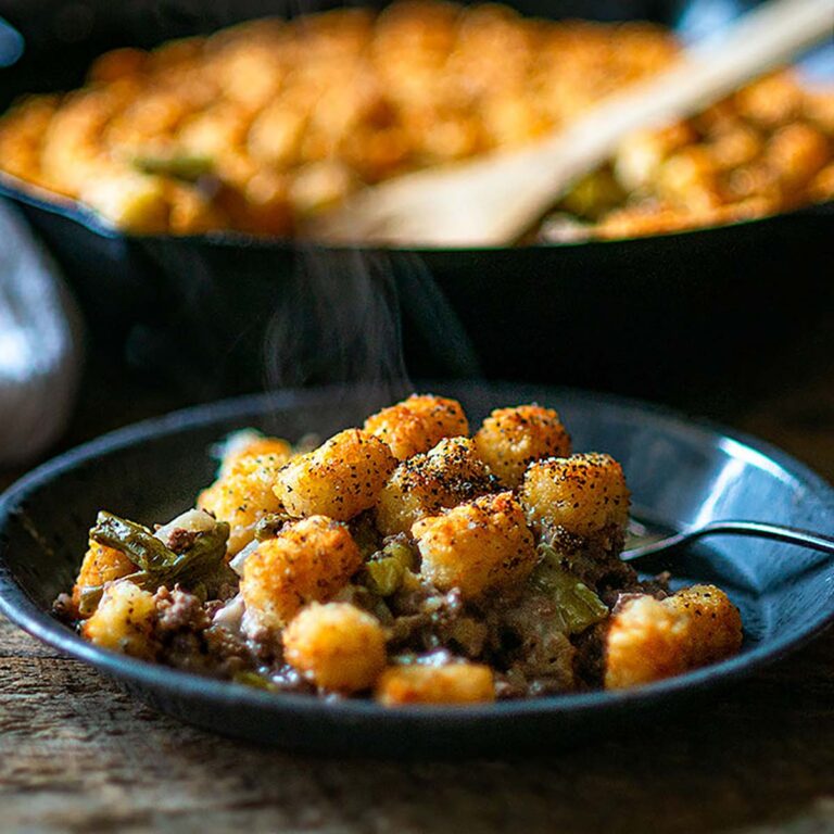 Tater tot casserole with ground beef