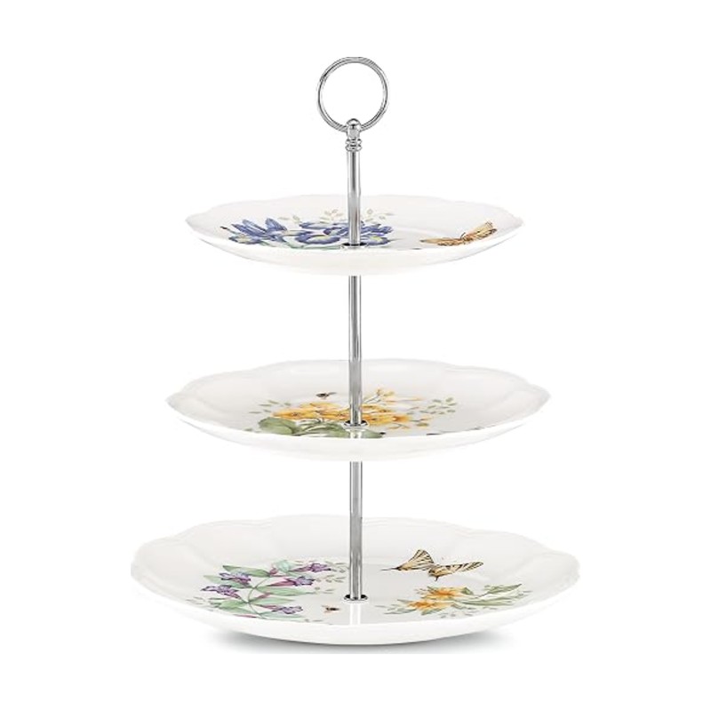 Lenox Butterfly Meadow 3-tier serving tray