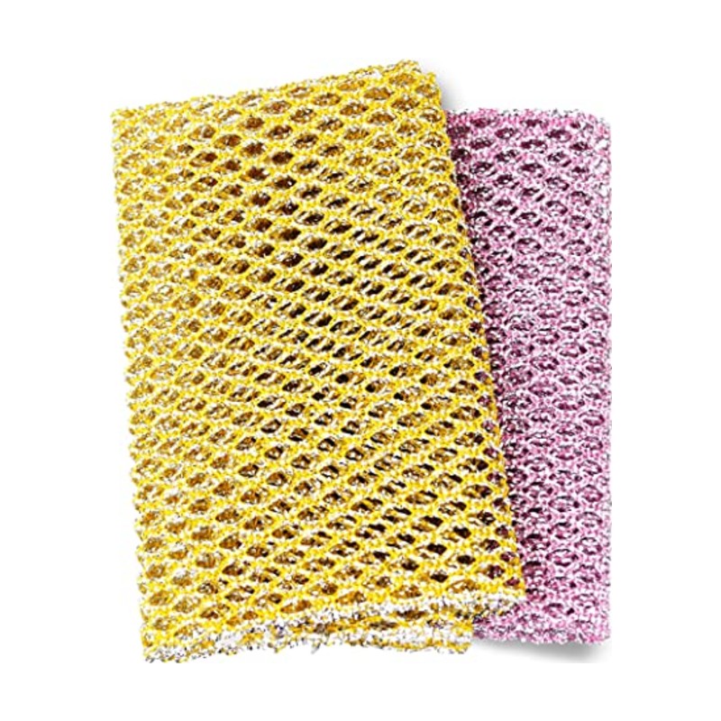 Non-scratch mesh dish scrubbers