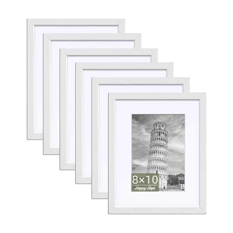 White 8x10 picture frames set of six