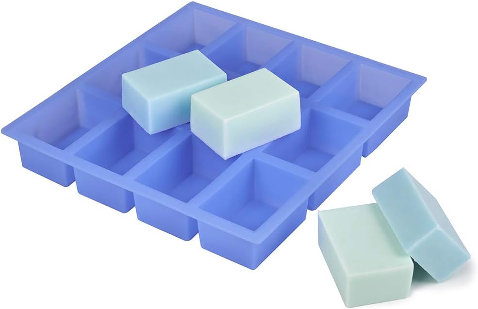 12-cavity rectangle silicone soap mold