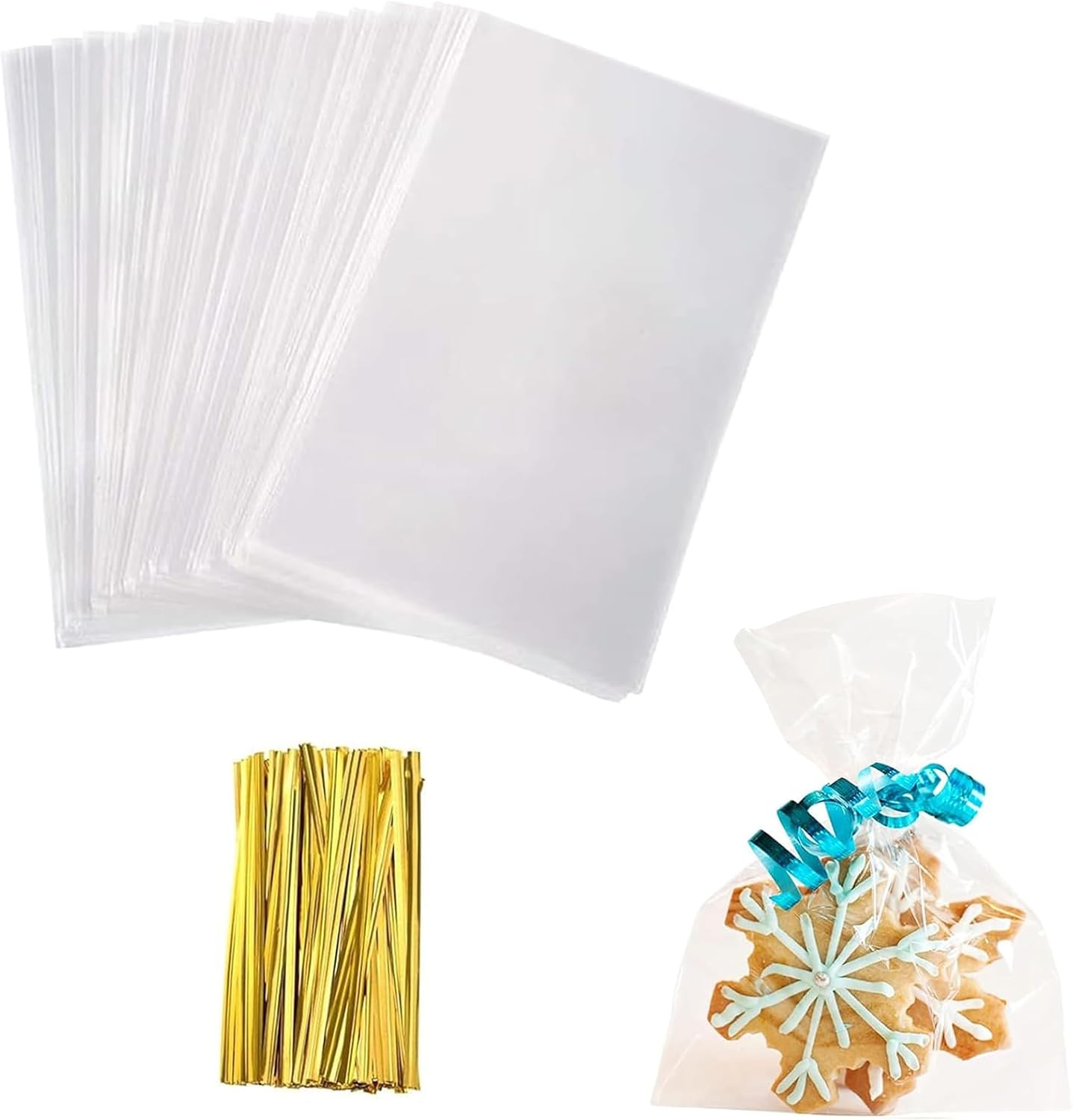 Clear cellophane treat bags with ties