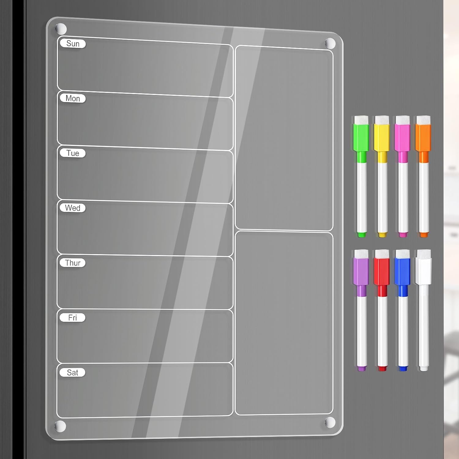 Acrylic meal planner fridge board