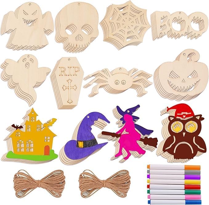 Halloween wooden slices craft kit