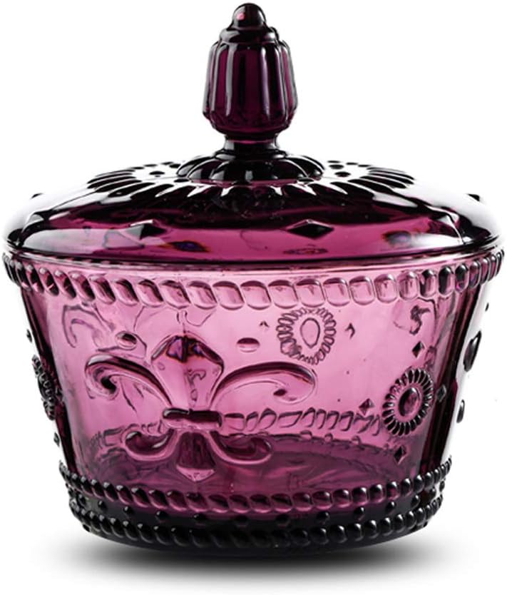Vintage style relief glass candy jar