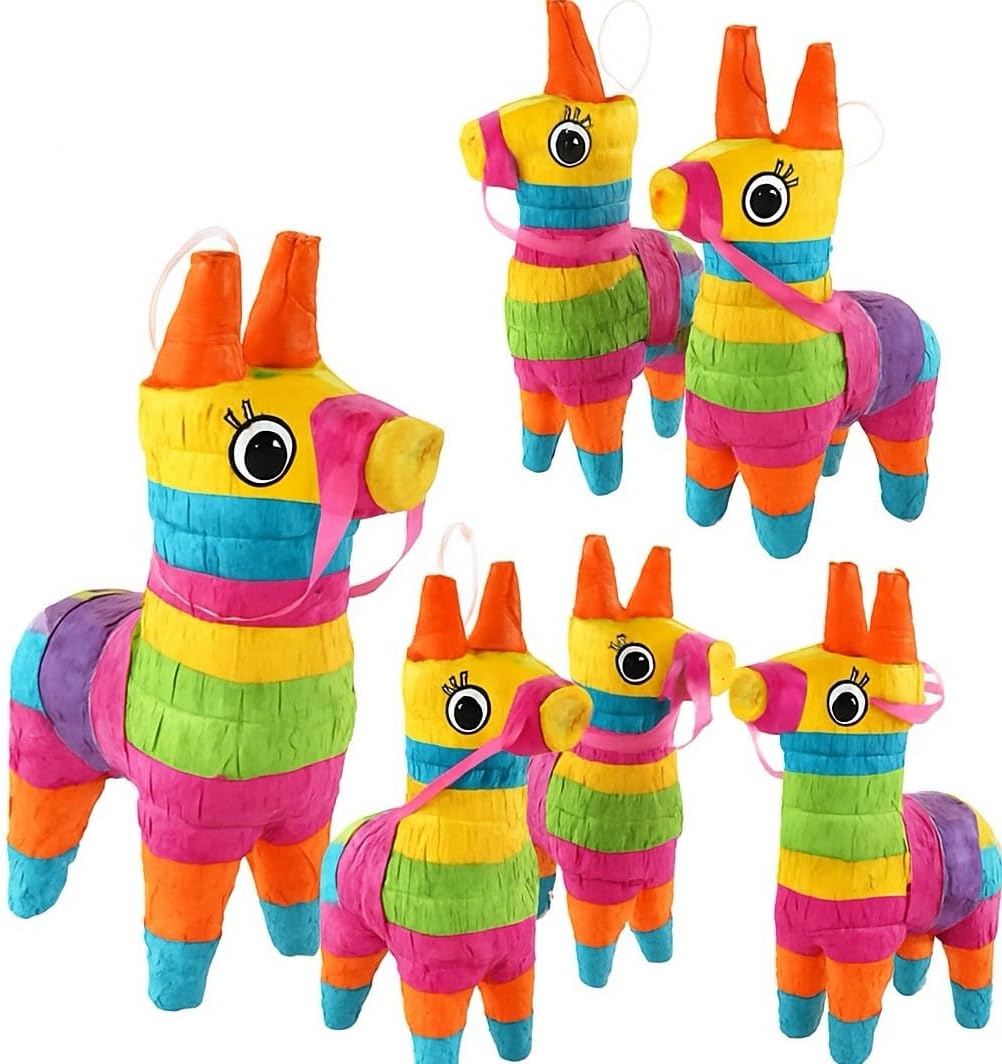 Mini donkey pinatas six pack