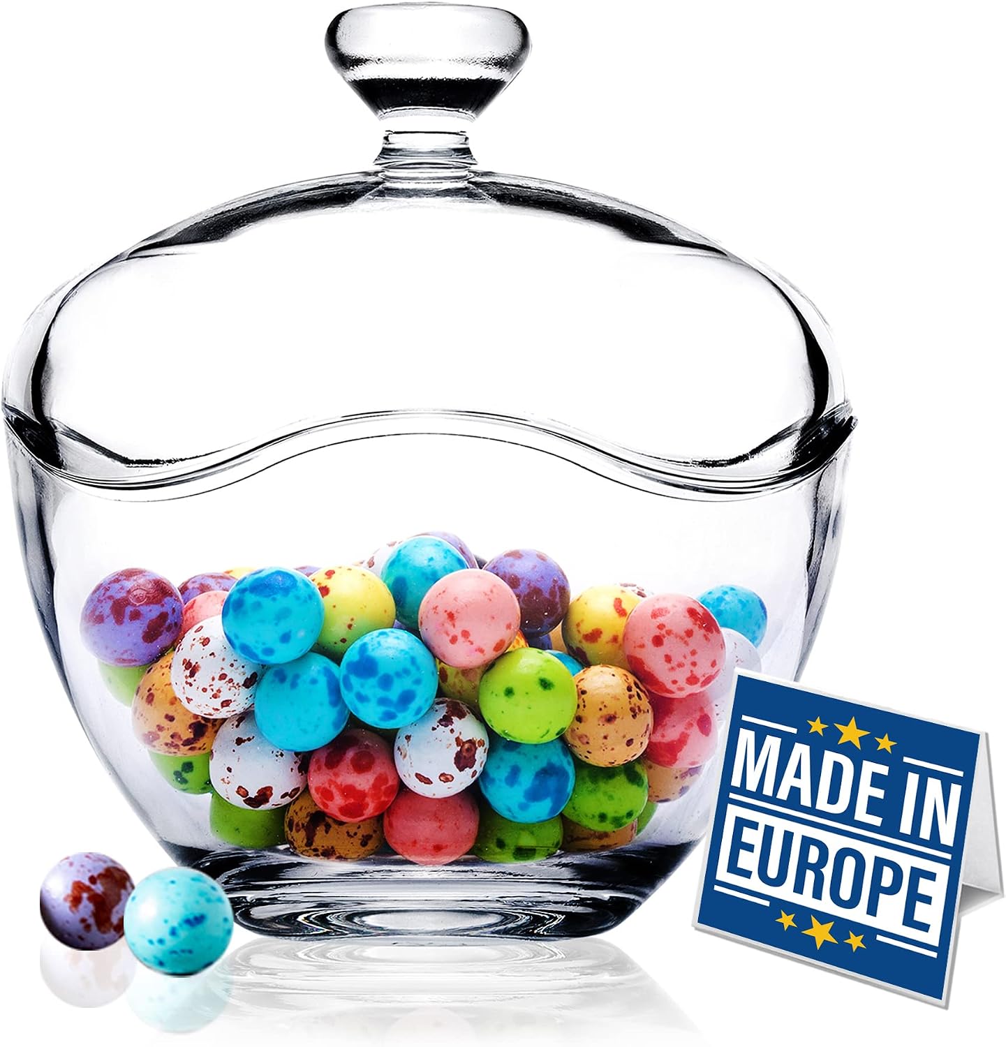 Glass candy jars with lids