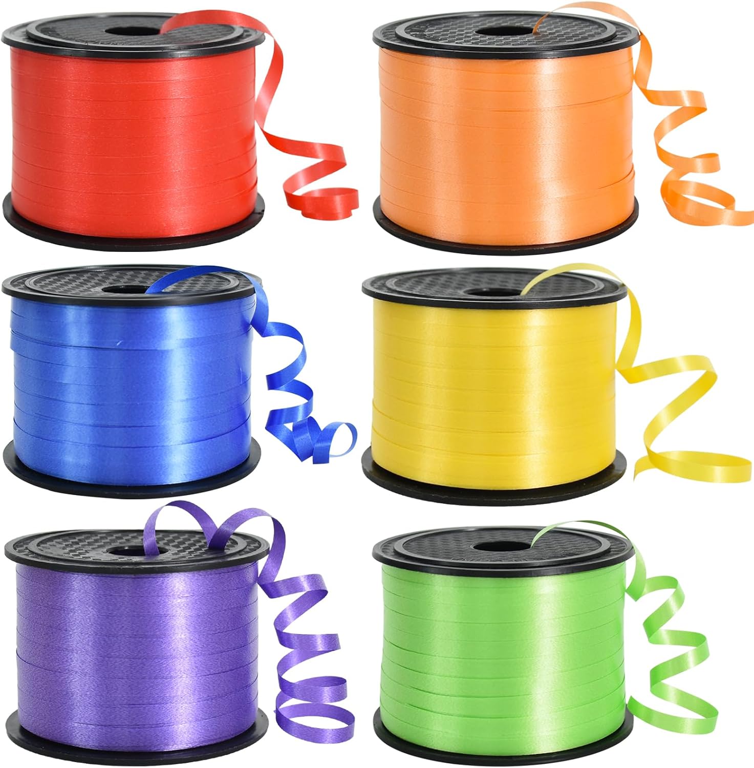 Rainbow curling ribbon rolls