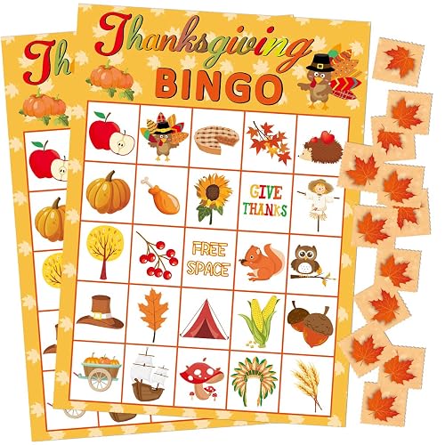 Thanksgiving picture bingo game for kids