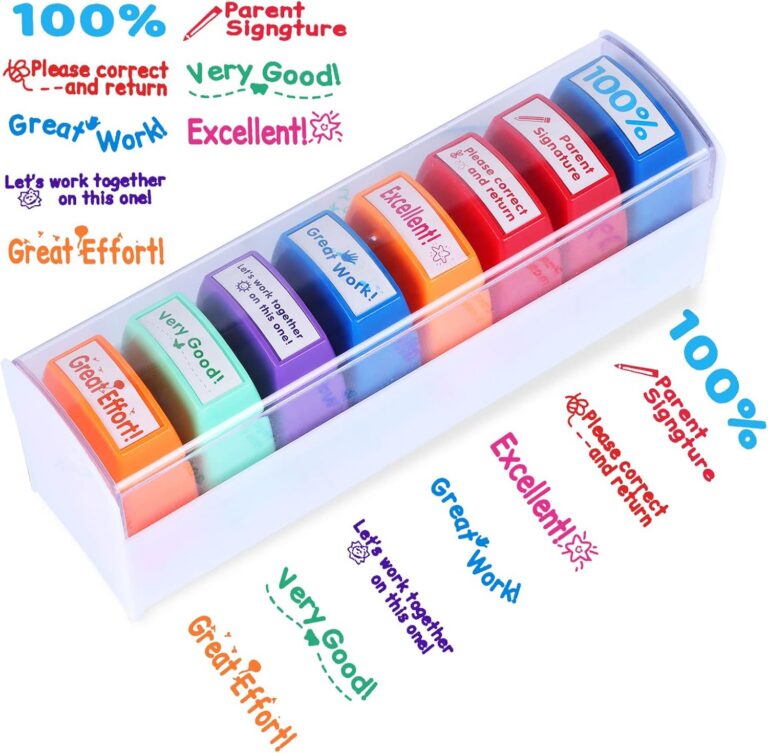 Self-inking teacher grading stamp set