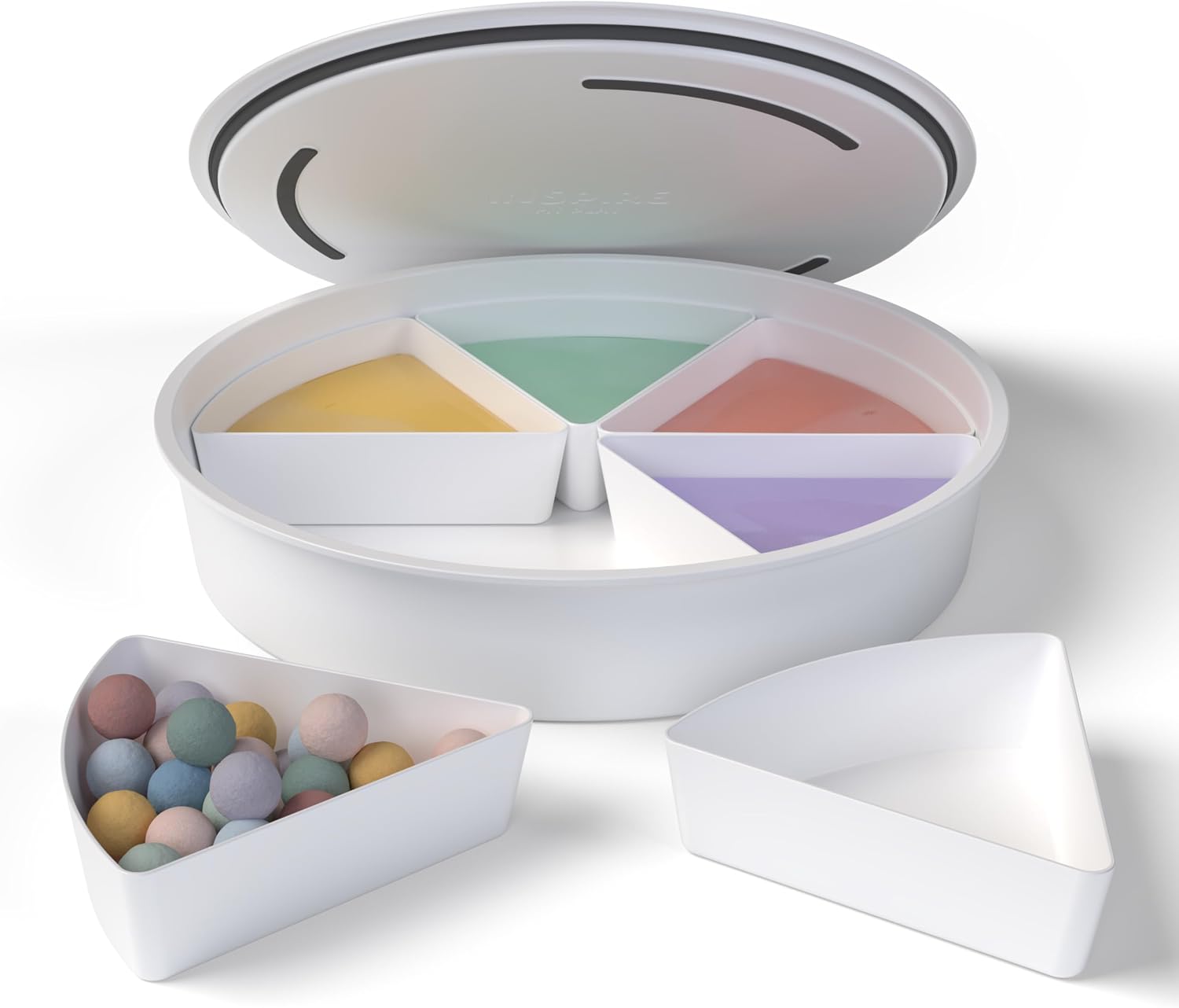 Round sensory bin with lid