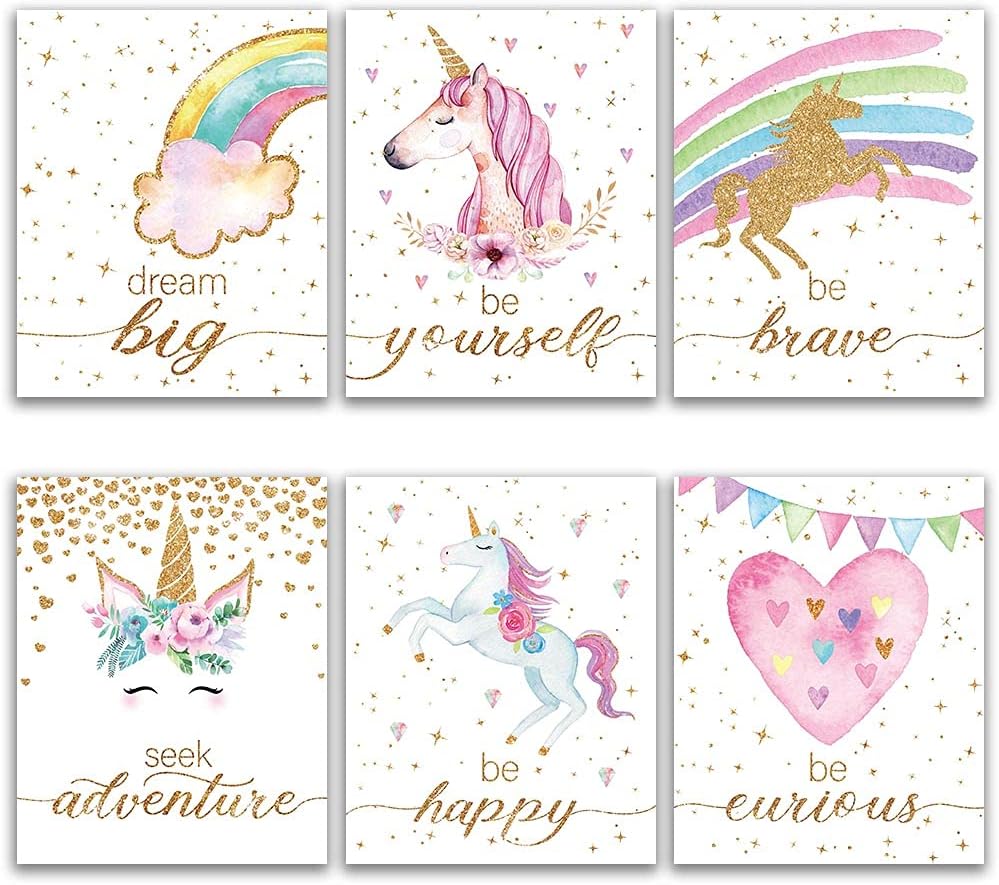 Inspirational unicorn quote wall art prints