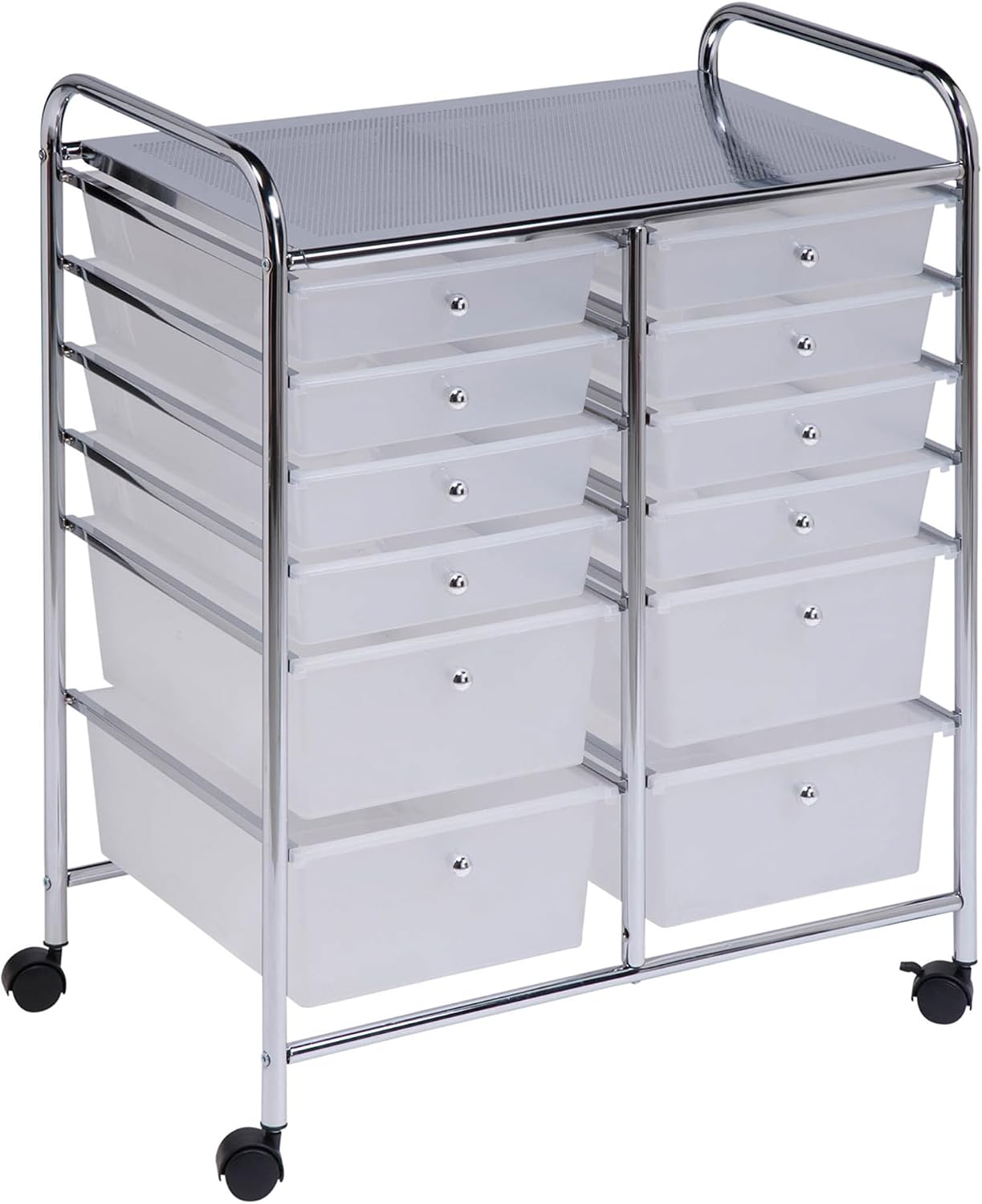 Rolling 12-drawer craft storage cart