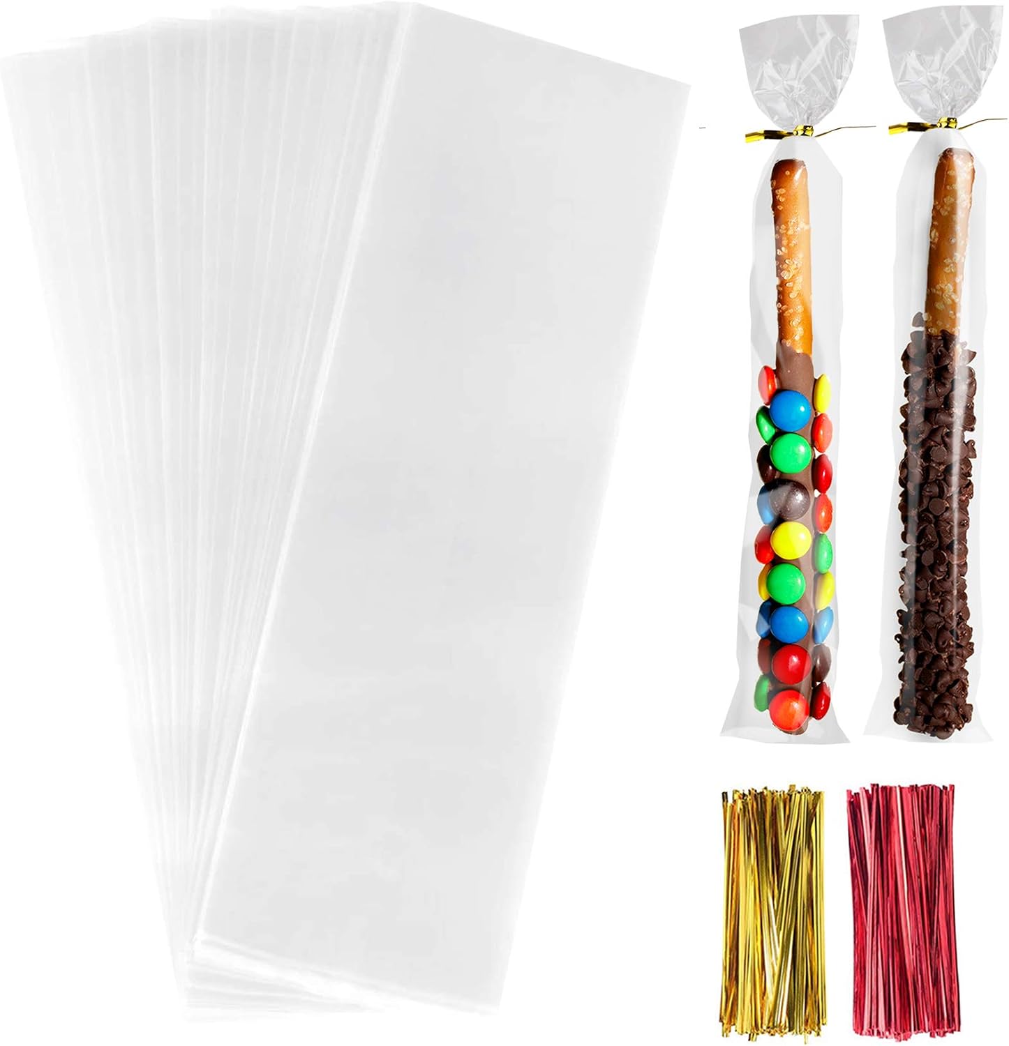 Clear cellophane pretzel rod treat bags