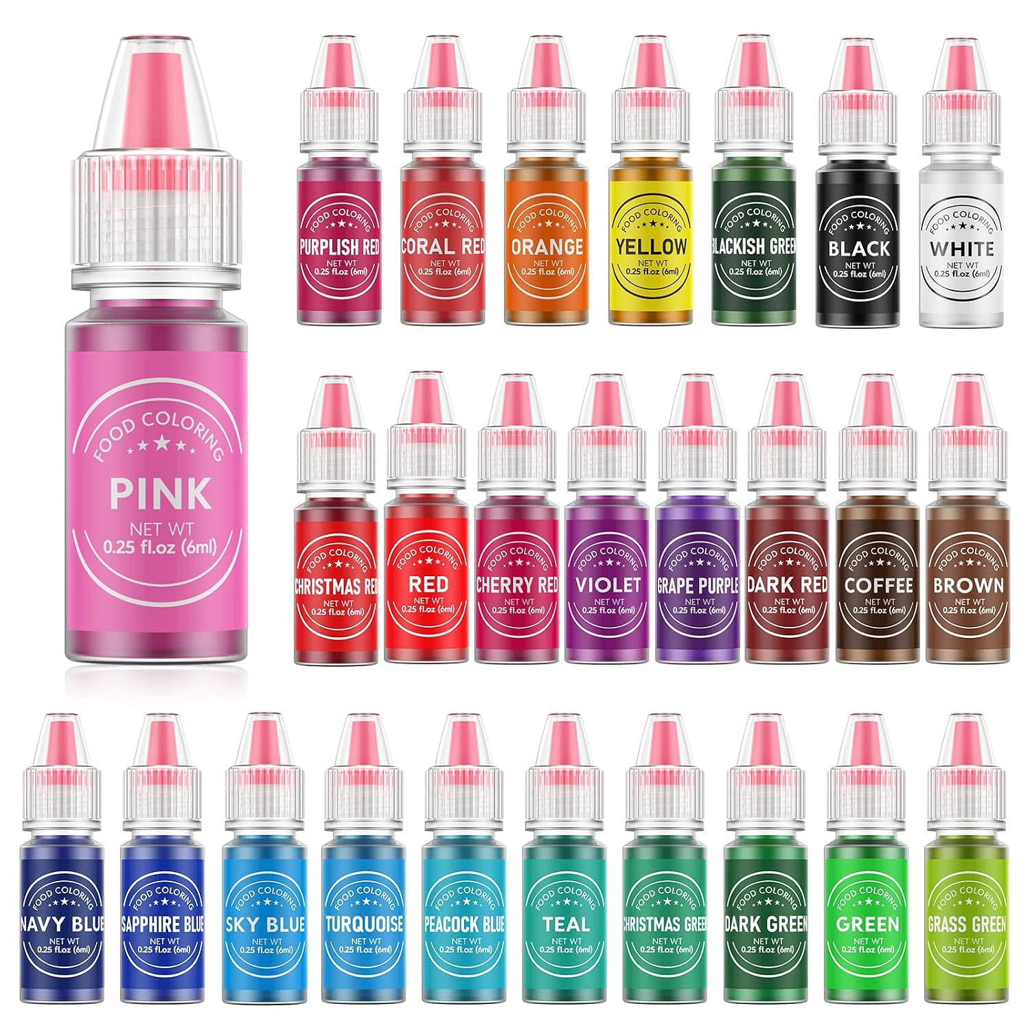 26-color gel food coloring set