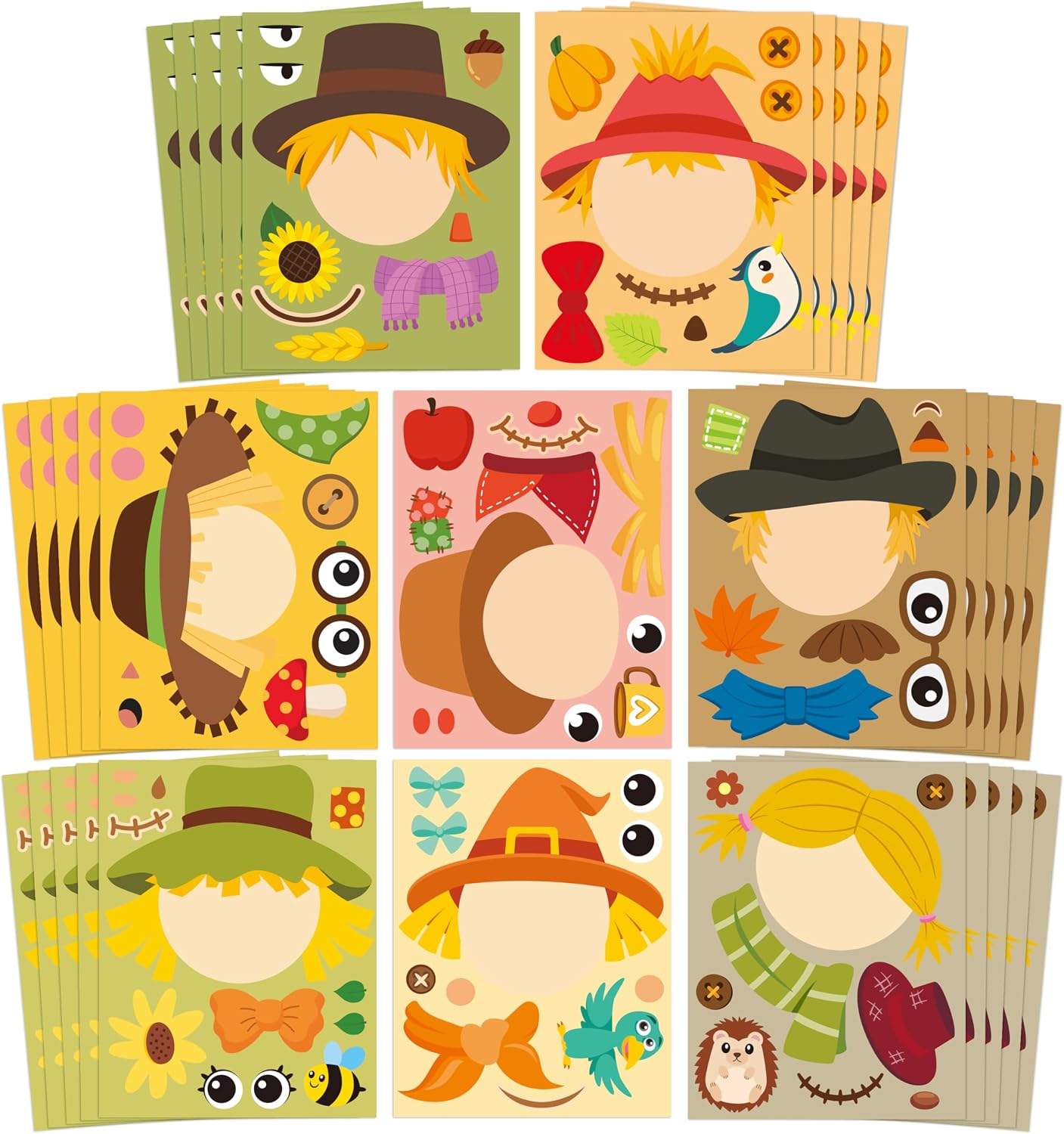 Scarecrow make a face sticker sheets