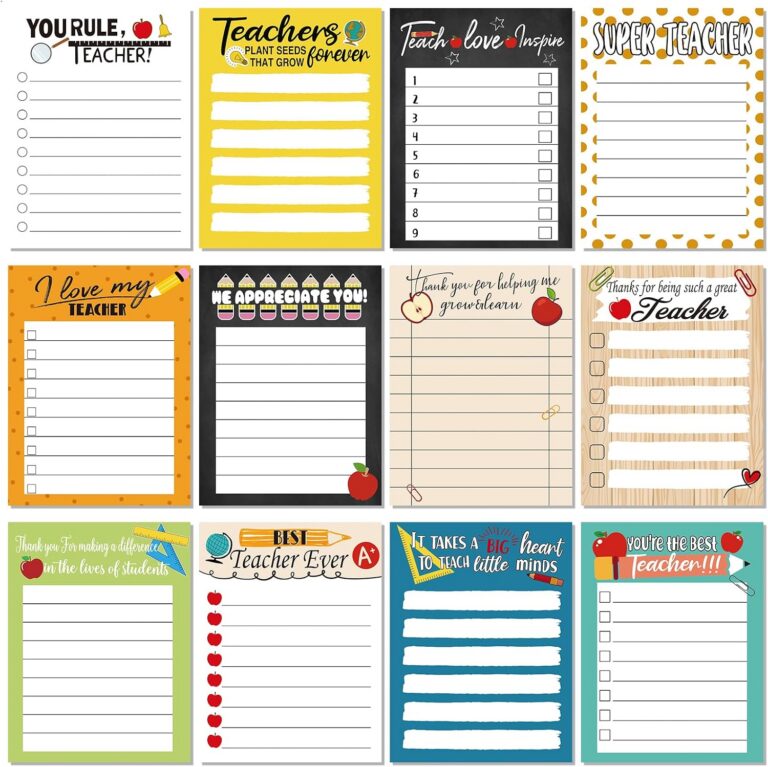Teacher to-do list notepads