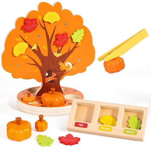 Pumpkin picking magnetic tree toy