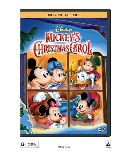 Mickey’s Christmas Carol DVD cover, a Christmas movie for kids