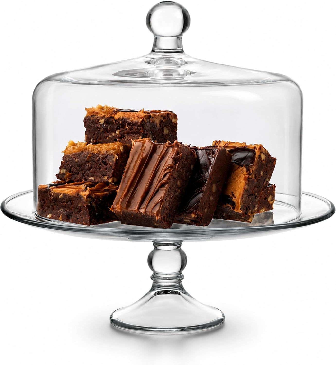 Libbey glass cake stand with dome