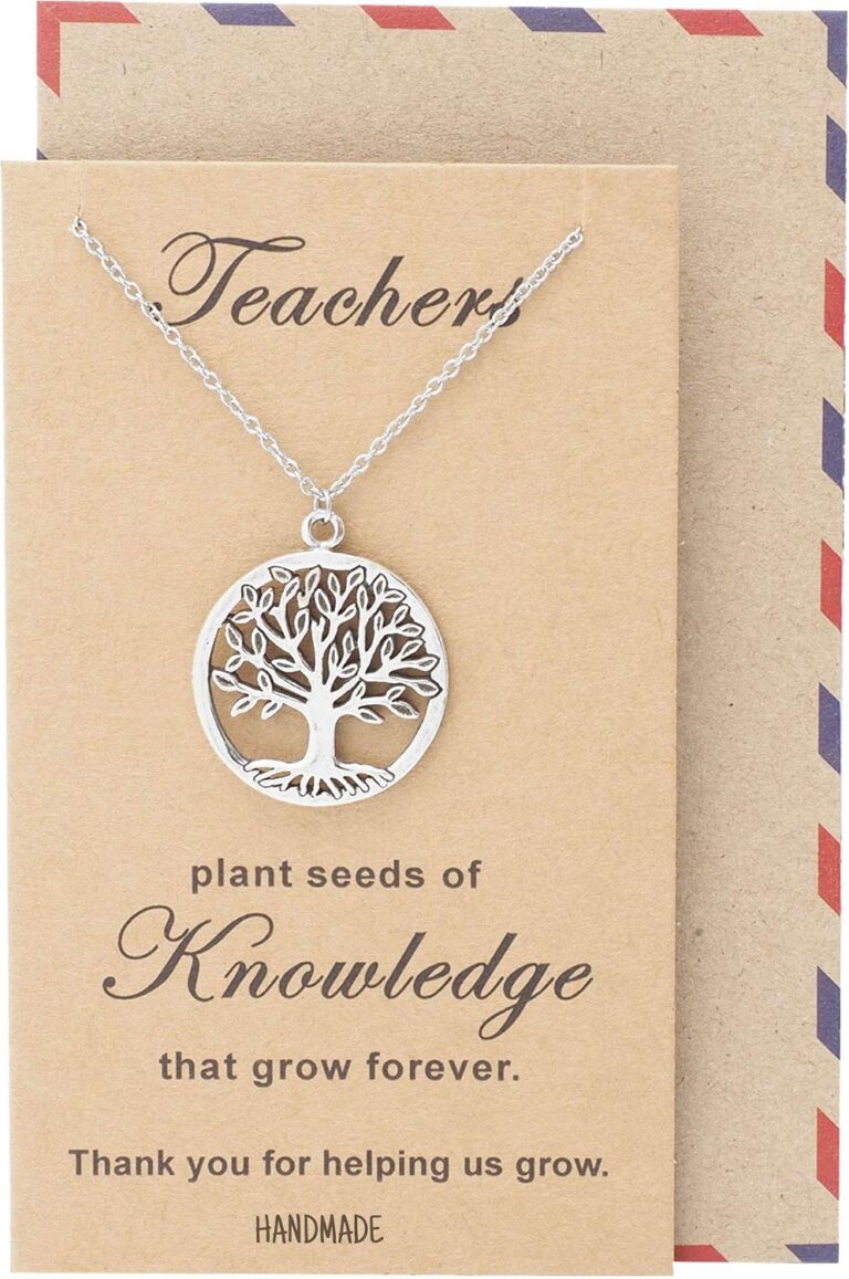 Tree of life pendant necklace with a thank you card
