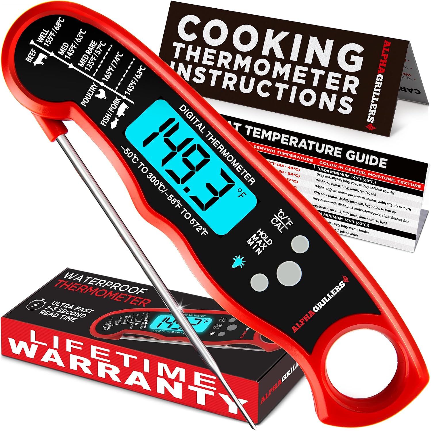 Alpha Grillers instant read meat thermometer