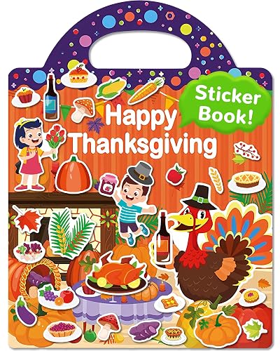 Thanksgiving reusable sticker books for kids