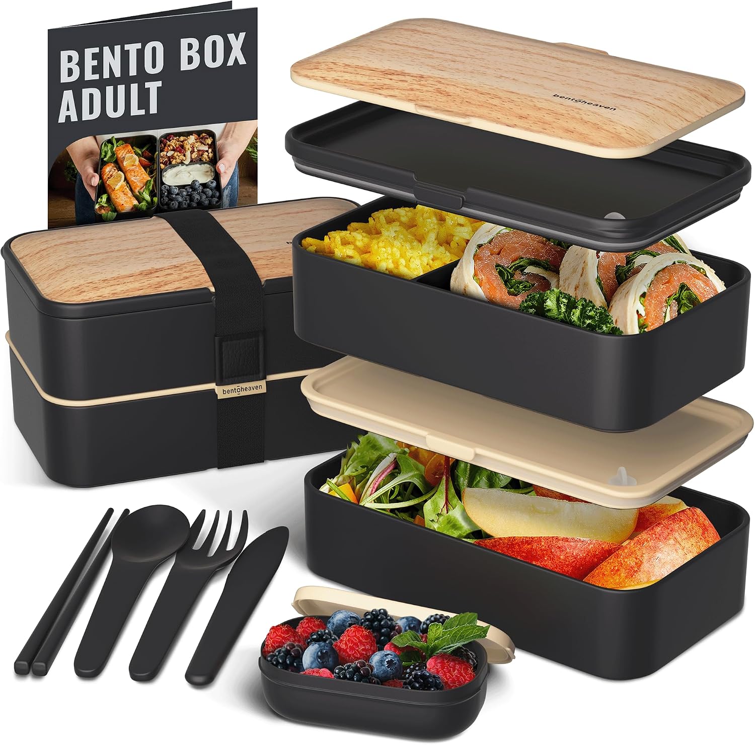 Stackable bento box for adults