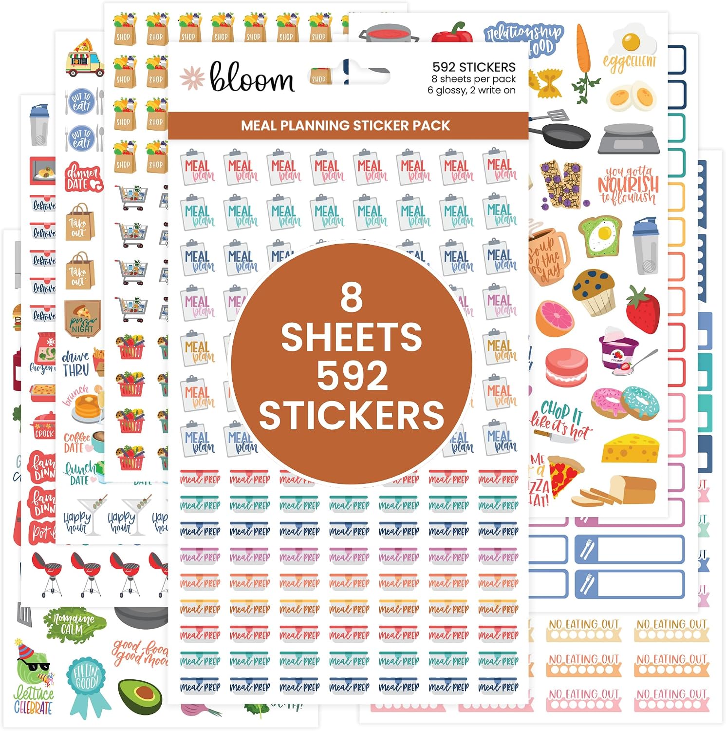 Meal planning stickers