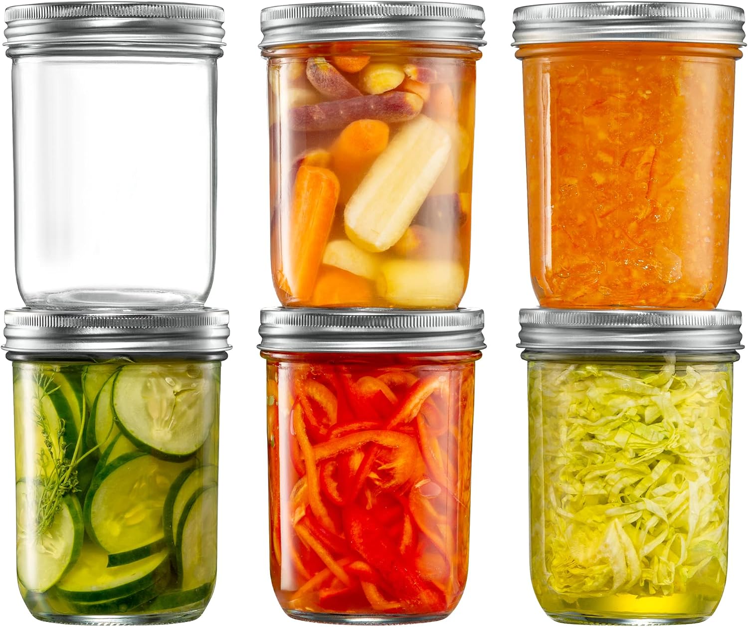 Wide mouth glass mason jars