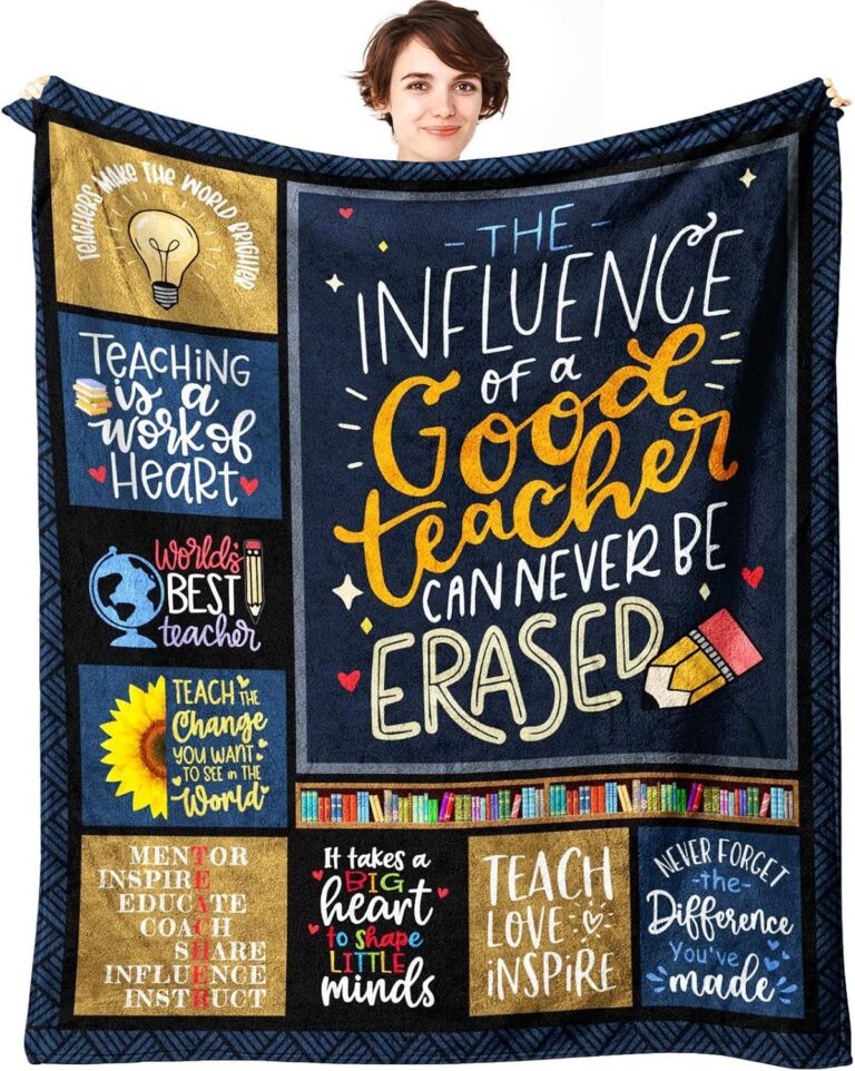 Teacher appreciation throw blanket with sayings