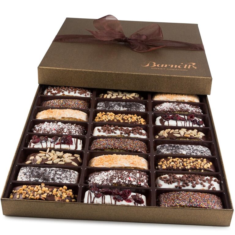 Box of individually wrapped chocolate biscotti