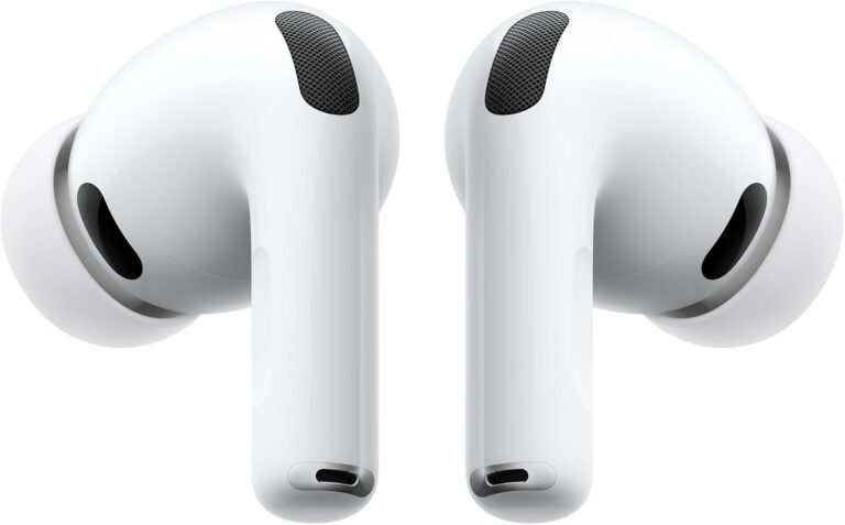 Apple AirPods Pro 3 wireless earbuds with their charging case