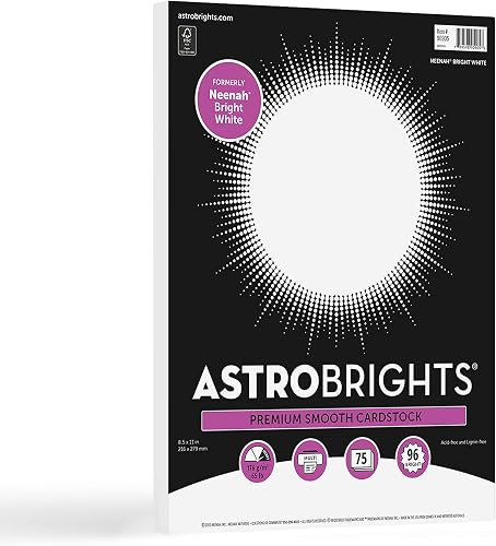 Pack of bright white 65 lb cardstock