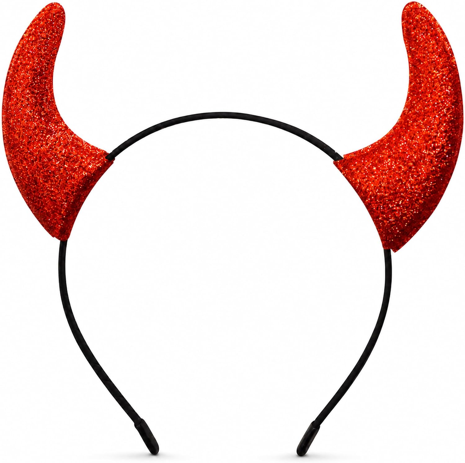 Red glitter devil horns headband