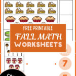 Free Printable Fall Math Worksheets pin with Let's Count and Let's Match pages for preschool